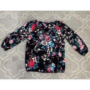 Express Colorful Floral Cold Shoulder Blouse Size Small
